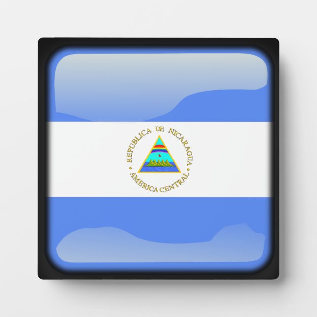 Flagge Nicaraguas Fotoplatte (Vorderseite)