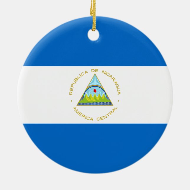 Flagge Nicaraguas Keramik Ornament (Hinten)