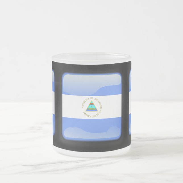 Flagge Nicaraguas Mattglastasse (Mittel)