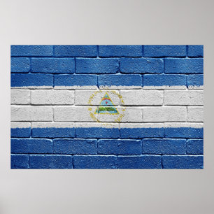Flagge Nicaraguas Poster