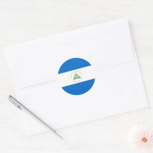 Flagge Nicaraguas Runder Aufkleber