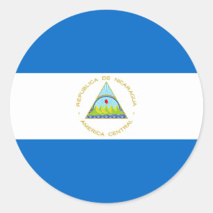 Flagge Nicaraguas Runder Aufkleber