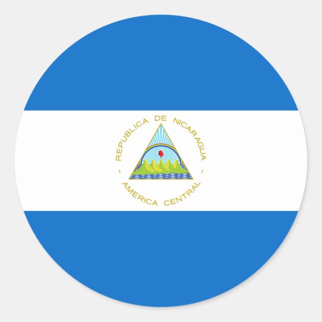 Flagge Nicaraguas Runder Aufkleber (Vorderseite)