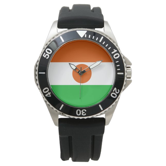 Flagge Niger (afrikanisches Land) Armbanduhr (Vorderseite)