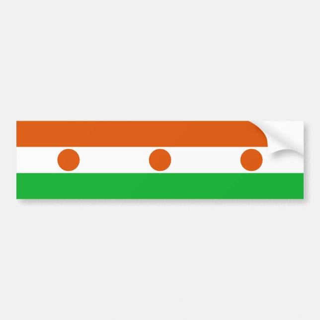 Flagge Niger (afrikanisches Land) Autoaufkleber (Vorne)