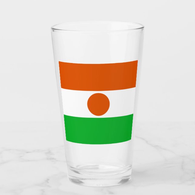 Flagge Niger (afrikanisches Land) Glas (Vorderseite)