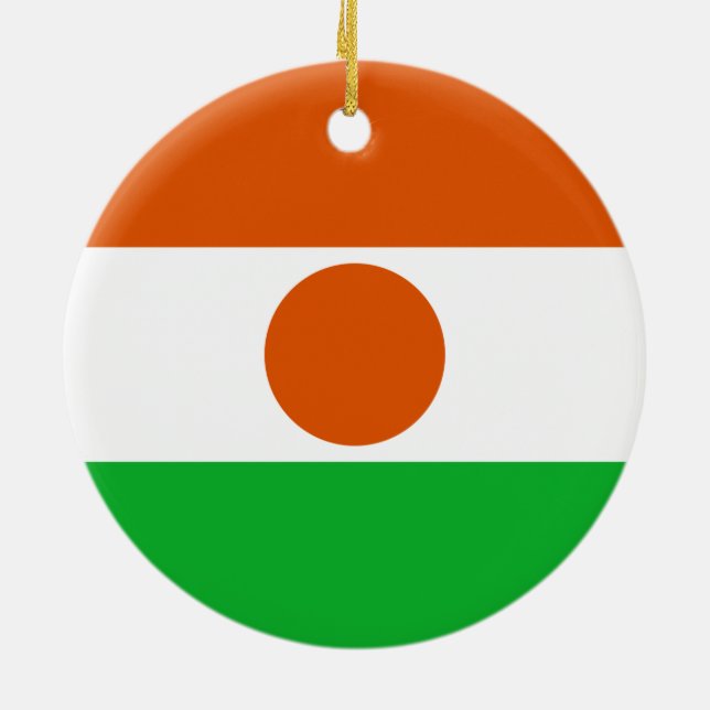 Flagge Niger (afrikanisches Land) Keramik Ornament (Hinten)
