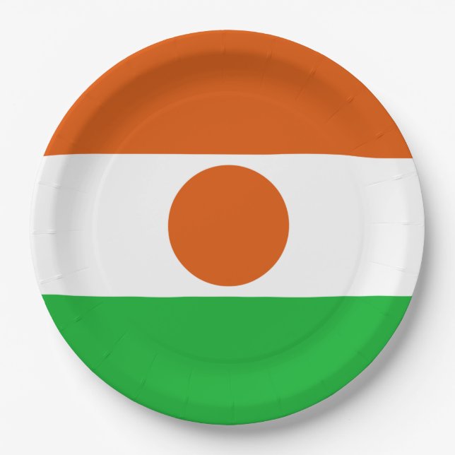 Flagge Niger (afrikanisches Land) Pappteller (Vorderseite)