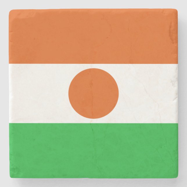 Flagge Niger (afrikanisches Land) Steinuntersetzer (Vorderseite)