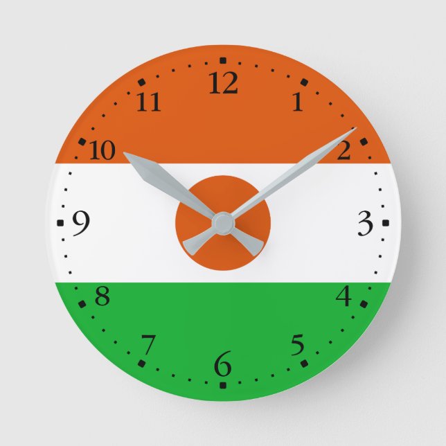 Flagge Niger Runde Wanduhr (Vorderseite)