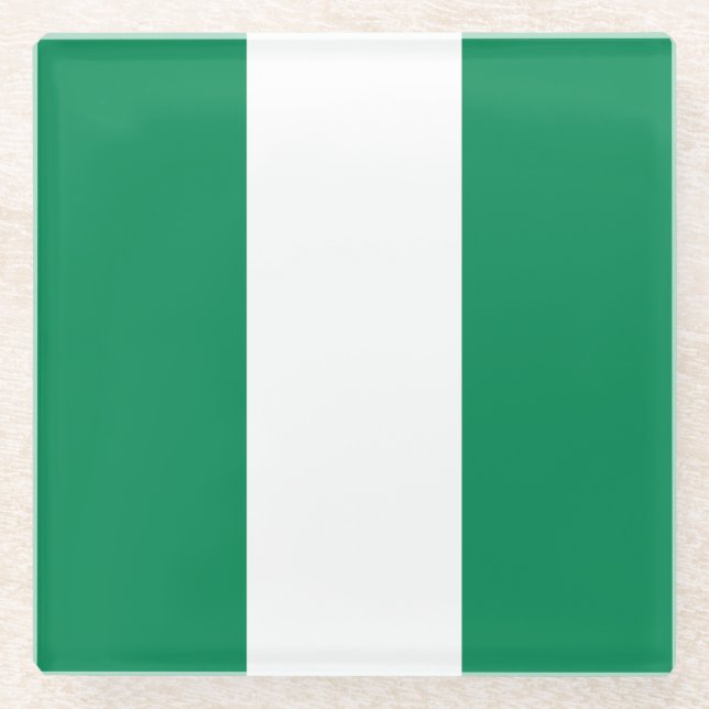 Flagge Nigerias Glasuntersetzer (Vorderseite)