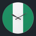 Flagge Nigerias Große Wanduhr<br><div class="desc">Anpassbare World Flag Produkte - Bitte fühlen Sie sich frei,  Ihren Text hinzuzufügen.</div>