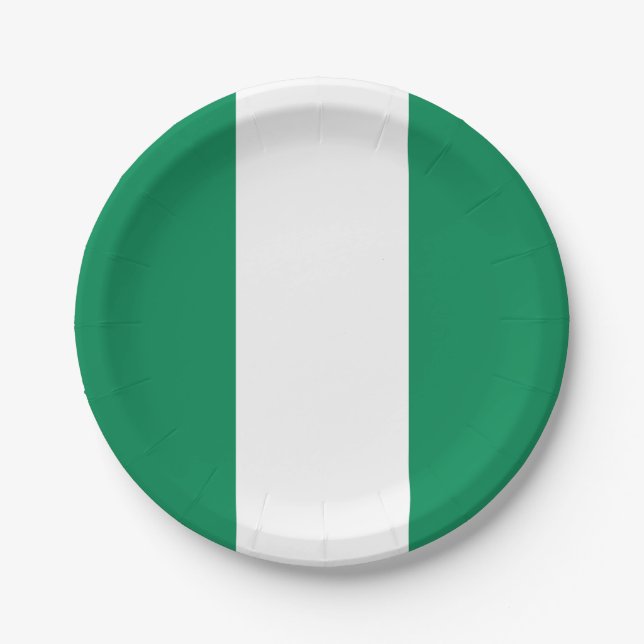 Flagge Nigerias Pappteller (Vorderseite)