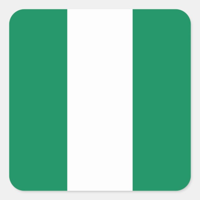 Flagge Nigerias Quadratischer Aufkleber (Vorderseite)