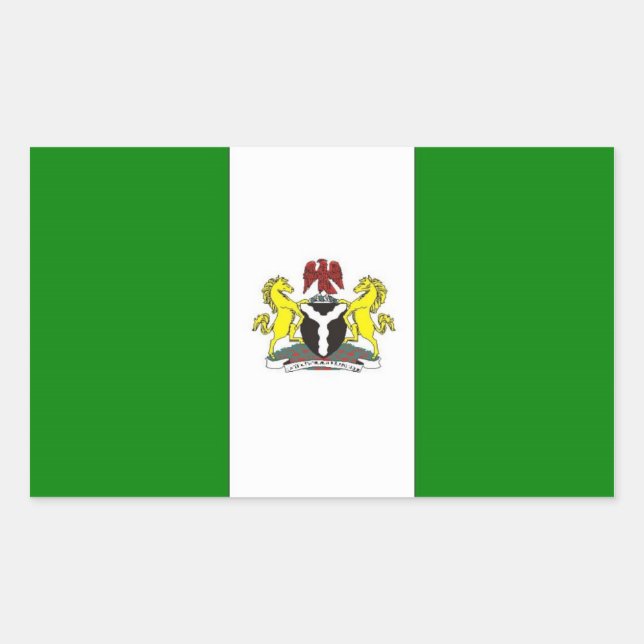 Flagge Nigerias Rechteckiger Aufkleber (Vorderseite)