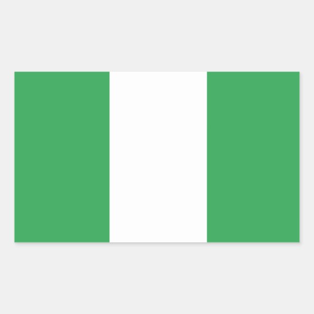 Flagge Nigerias Rechteckiger Aufkleber (Vorderseite)