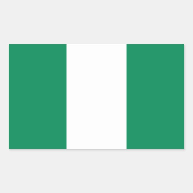 Flagge Nigerias Rechteckiger Aufkleber (Vorderseite)