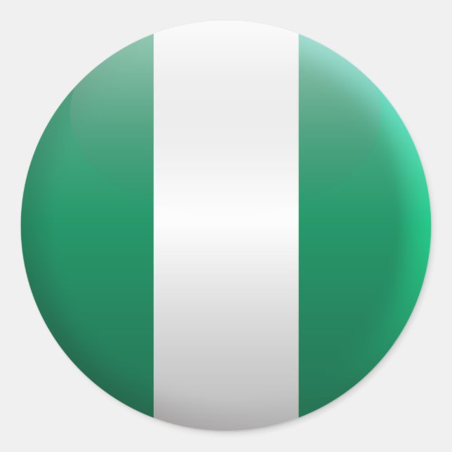 Flagge Nigerias Runder Aufkleber (Vorderseite)