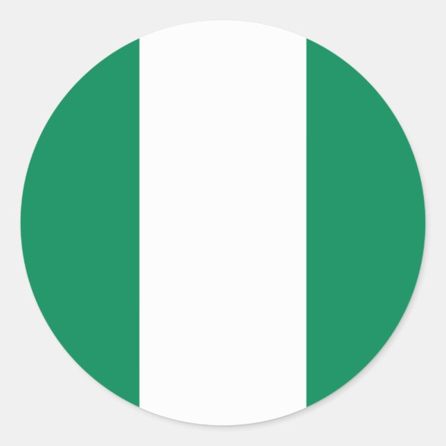 Flagge Nigerias Runder Aufkleber (Vorderseite)