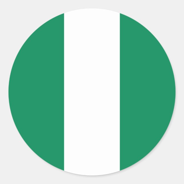Flagge Nigerias Runder Aufkleber (Vorderseite)
