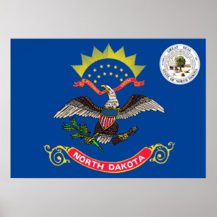 Flagge Nord-Dakota Poster