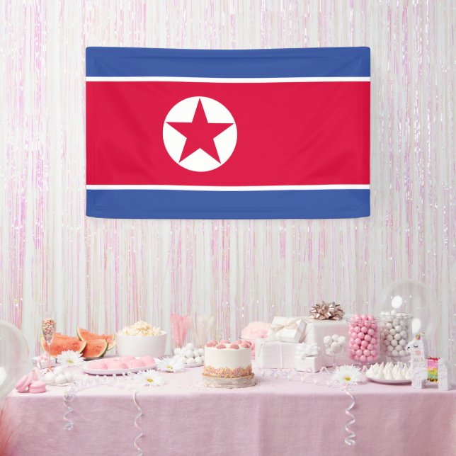 Flagge Nordkoreas Banner (Party)