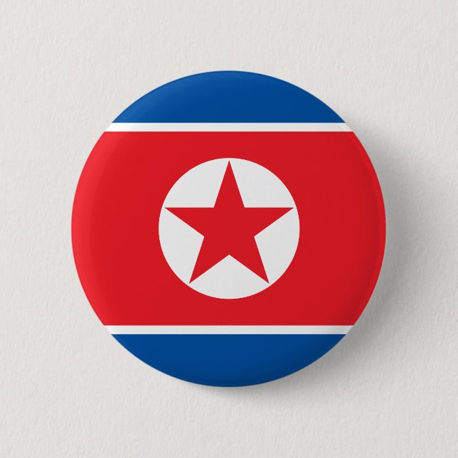Flagge Nordkoreas Button (Vorderseite)
