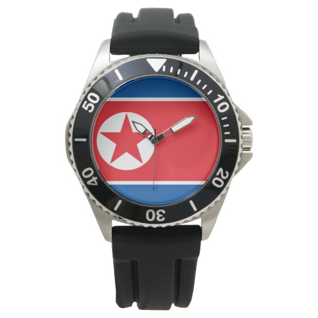 Flagge Nordkoreas (DVRK) Armbanduhr (Vorderseite)
