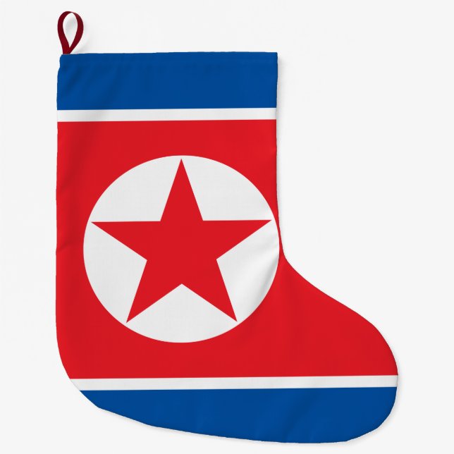 Flagge Nordkoreas (DVRK) Großer Weihnachtsstrumpf (Vorderseite)