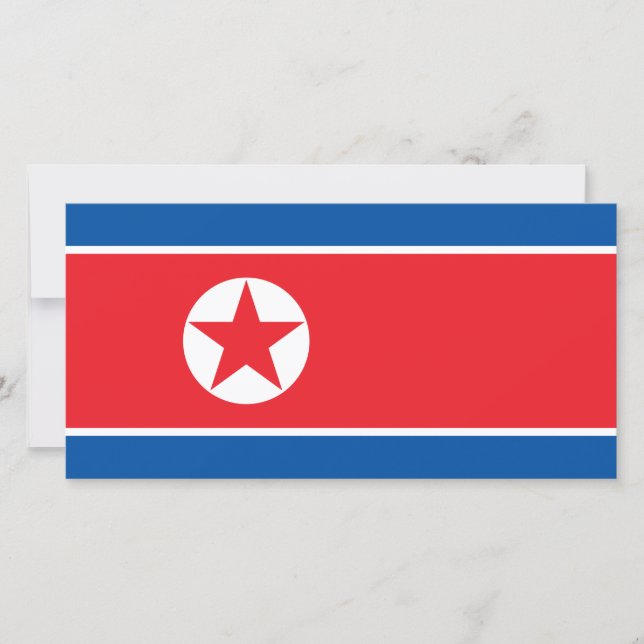 Flagge Nordkoreas (DVRK) Karte (Vorderseite)