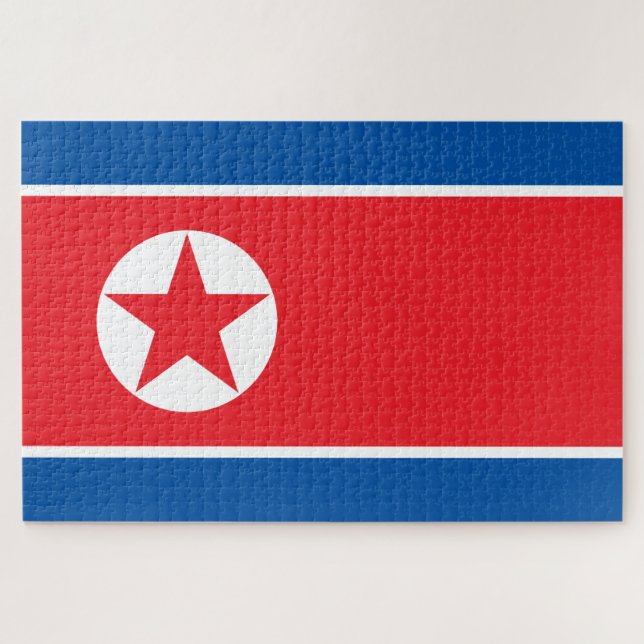 Flagge Nordkoreas (DVRK) Puzzle (Horizontal)