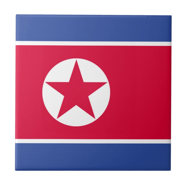 Flagge Nordkoreas Fliese (Vorderseite)