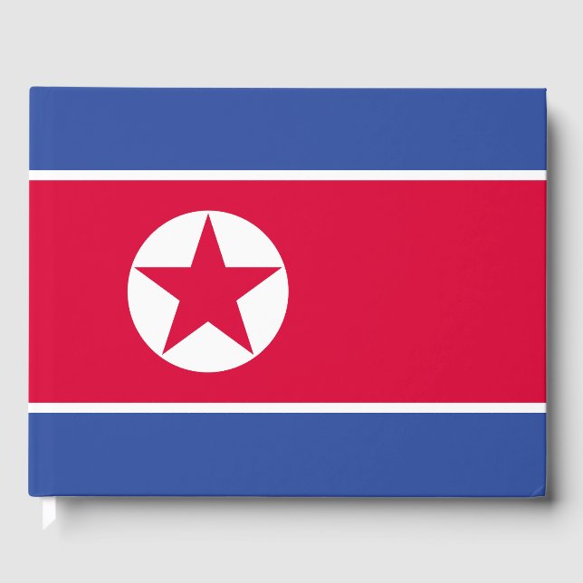Flagge Nordkoreas Gästebuch (Vorderseite)