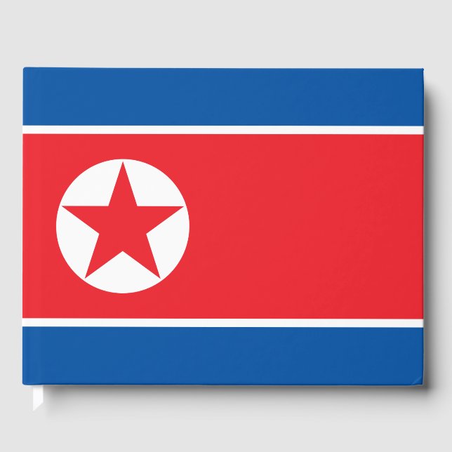 Flagge Nordkoreas Gästebuch (Vorderseite)