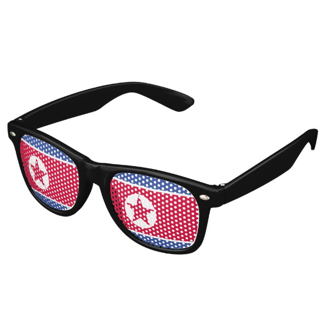 Flagge Nordkoreas Partybrille (Schrägansicht)