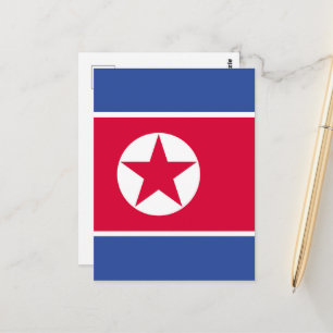 Flagge Nordkoreas Postkarte
