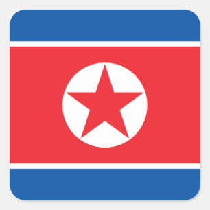 Flagge Nordkoreas Quadratischer Aufkleber