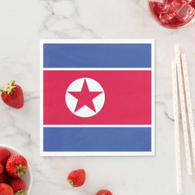 Flagge Nordkoreas Serviette (Beispiel)