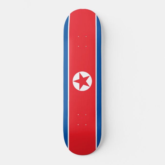 Flagge Nordkoreas Skateboard (Vorderseite)