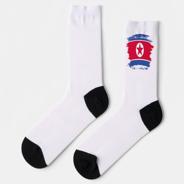 Flagge Nordkoreas Socken (Linkes Detail)