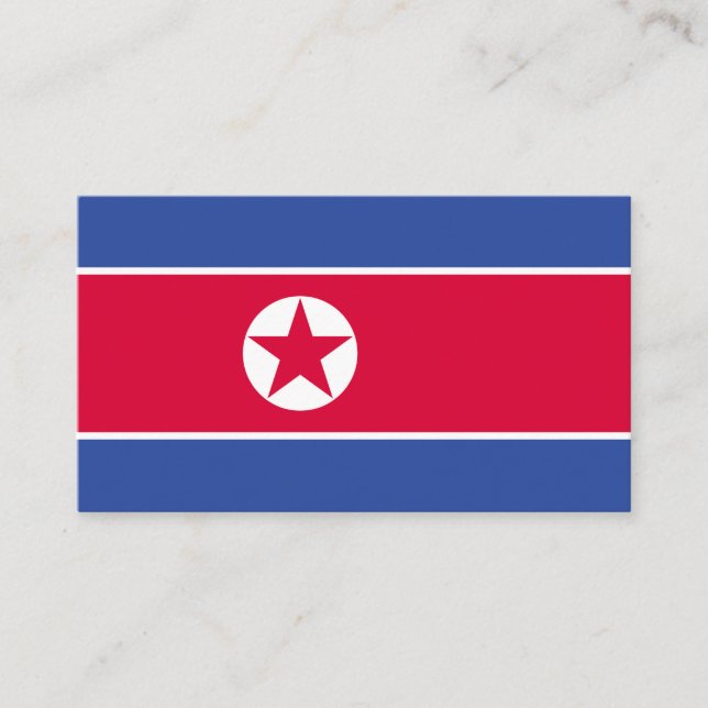 Flagge Nordkoreas Visitenkarte (Vorderseite)