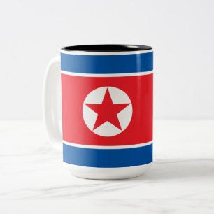 Flagge Nordkoreas Zweifarbige Tasse
