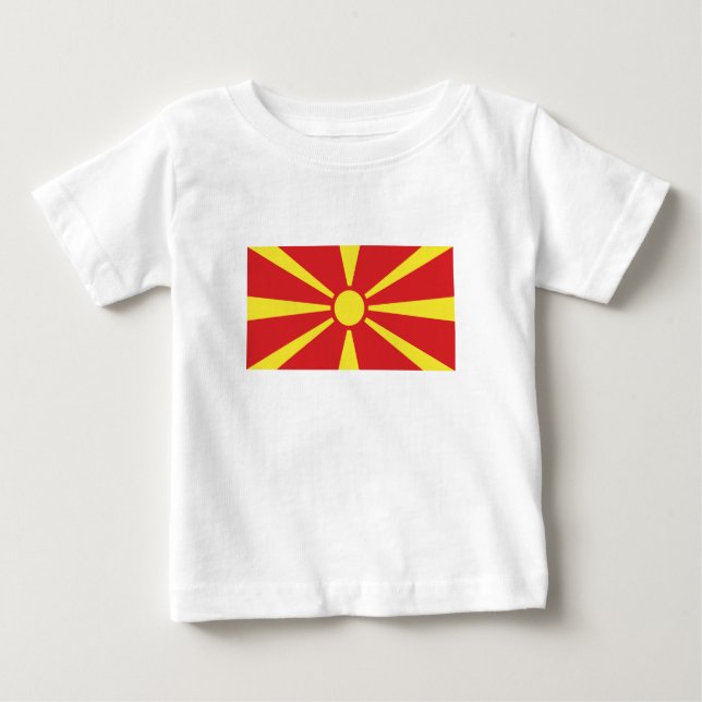 Flagge Nordmakedonien Baby T-shirt (Vorderseite)