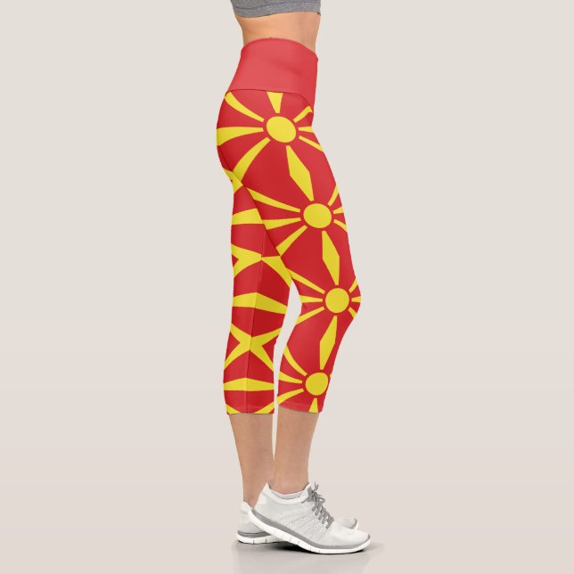 Flagge Nordmakedonien Capri Leggings (Rechts)
