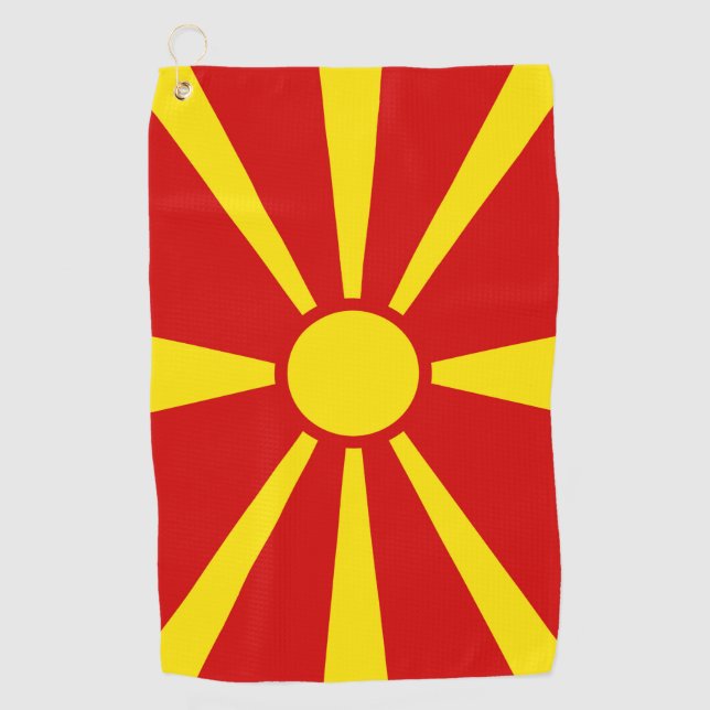 Flagge Nordmakedonien Golfhandtuch (Vorderseite)