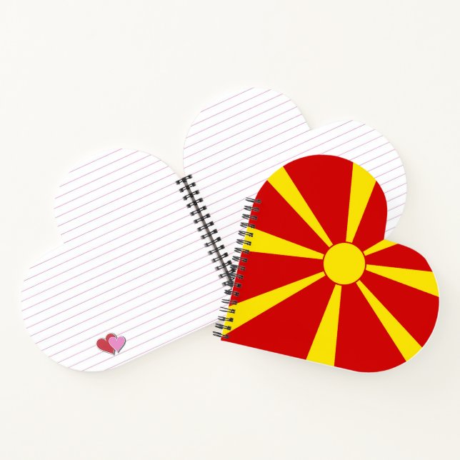 Flagge Nordmakedonien Notizbuch (Innenseite)