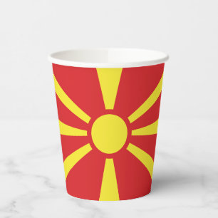 Flagge Nordmakedonien Pappbecher