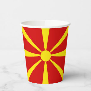 Flagge Nordmakedonien Pappbecher