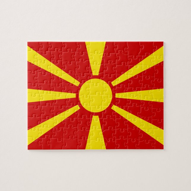 Flagge Nordmakedonien Puzzle (Horizontal)
