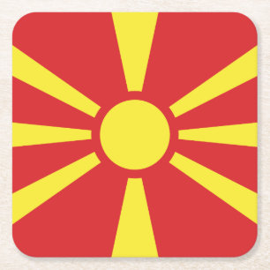Flagge Nordmakedonien Rechteckiger Pappuntersetzer